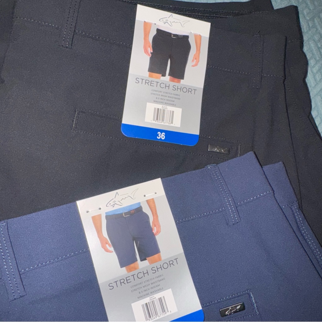 Greg Norman Stretch Shorts X 2 Comfort Stretch Performance Fabric Black 36 U12